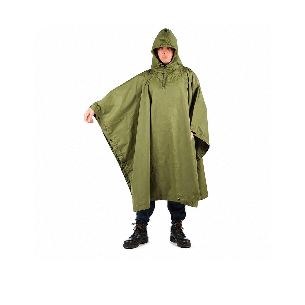 Poncho de ploaie și cort 2 în 1 Galvi Linda, impermeabil 10.000 mm, purtat — echipament militar