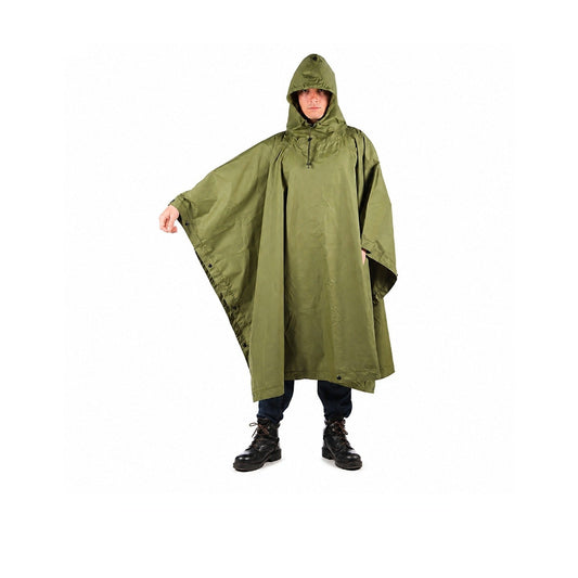 Poncho de ploaie și cort 2 în 1 Galvi Linda, impermeabil 10.000 mm, purtat — echipament militar