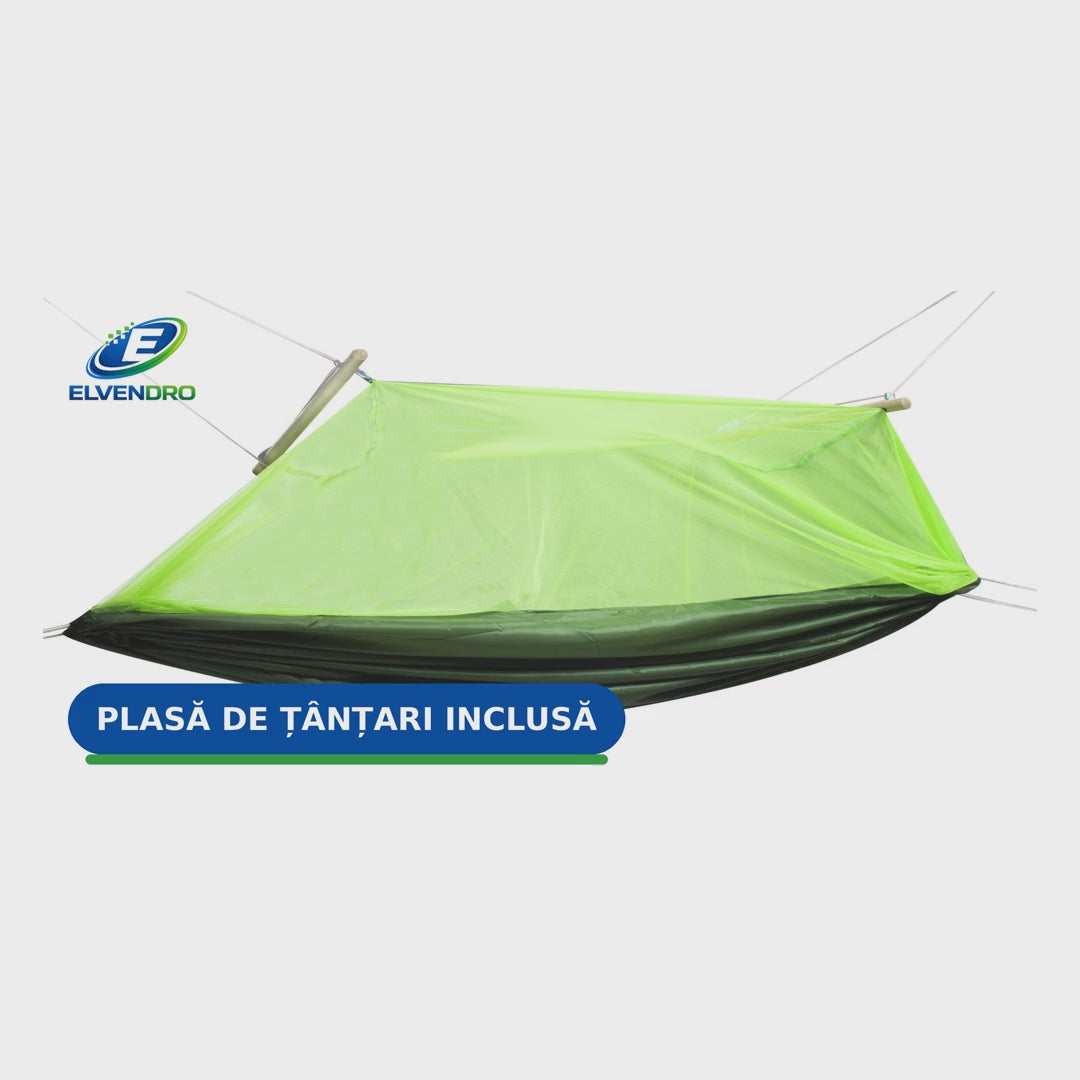Prezentare video hamac de camping dublu cu plasă de țânțari