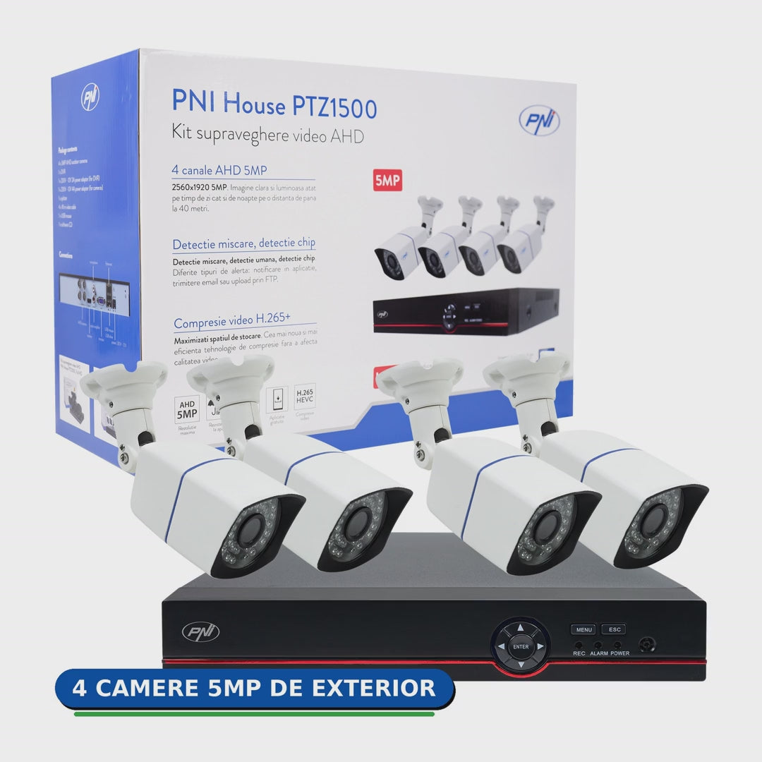 Prezentare video kit supraveghere PNI PTZ1500 cu HDD 1TB inclus
