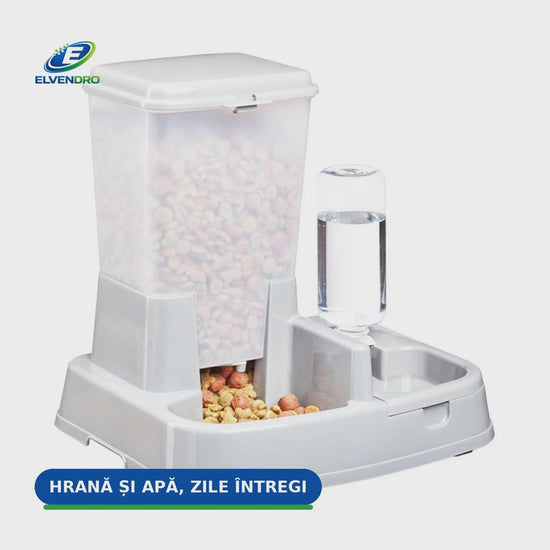 Prezentare video dozator de hrană și apă 2 în 1
